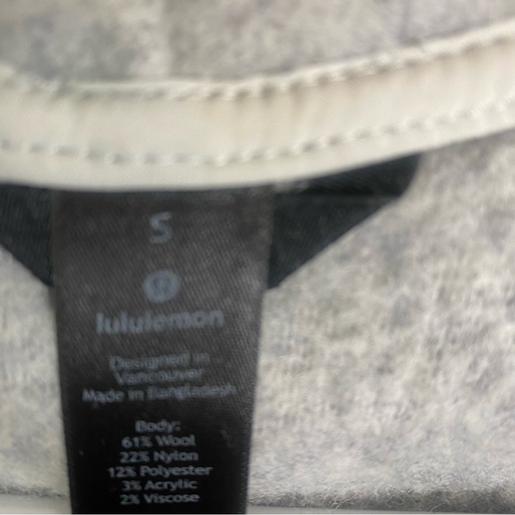 Lululemon Tundra Trek Mens S Full Zip Wool Blend Jacket Hooded Gray Athleisure - Picture 9 of 9